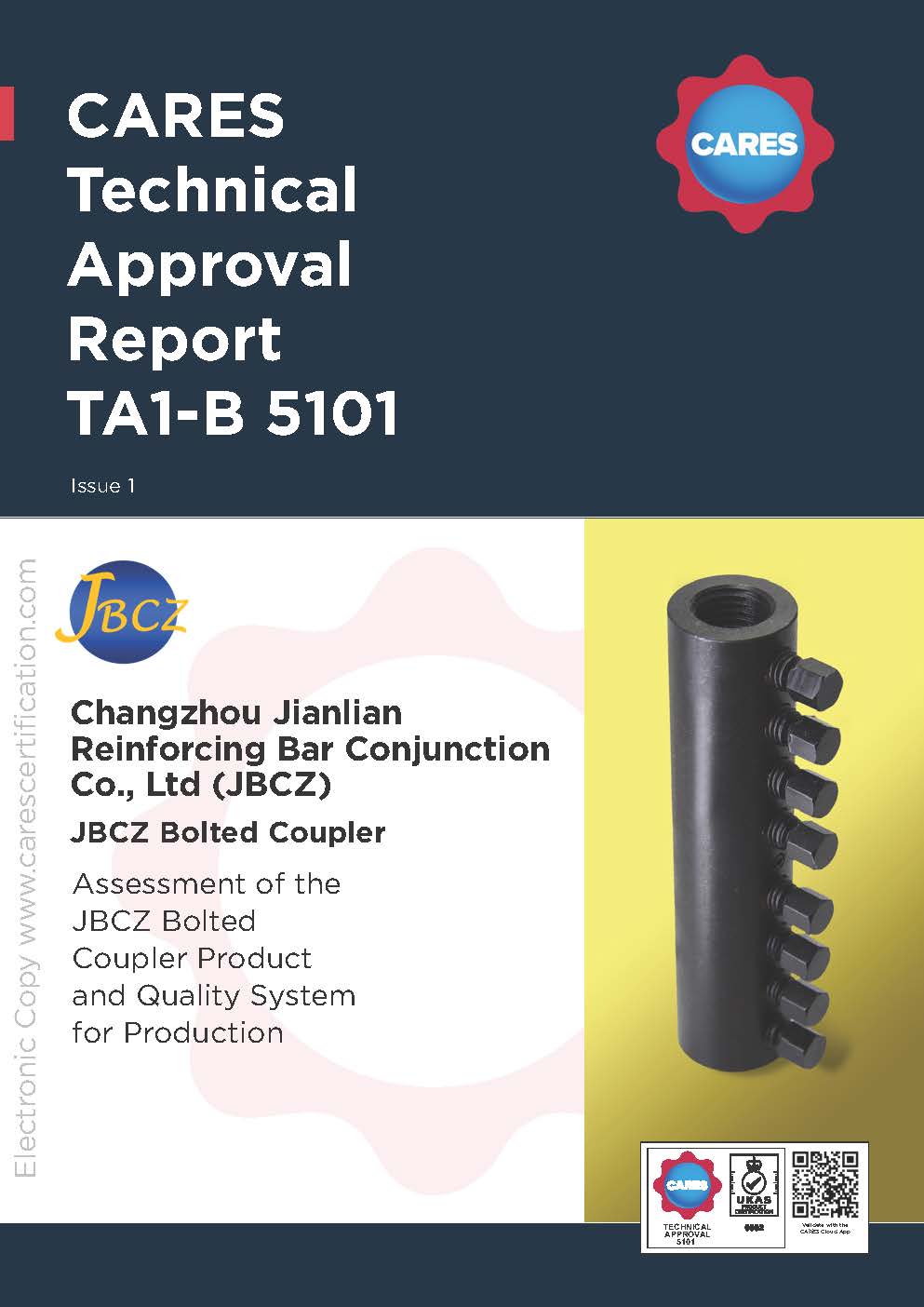 Changzhou Jianlian Reinforcing Bar Conjunction Co., Ltd Technical Approval